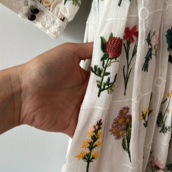 Anthropologie Rare Carla Embroidered Dress Size 4